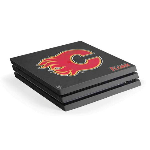 NHL Calgary Flames Distressed PS4 Pro Console Skin